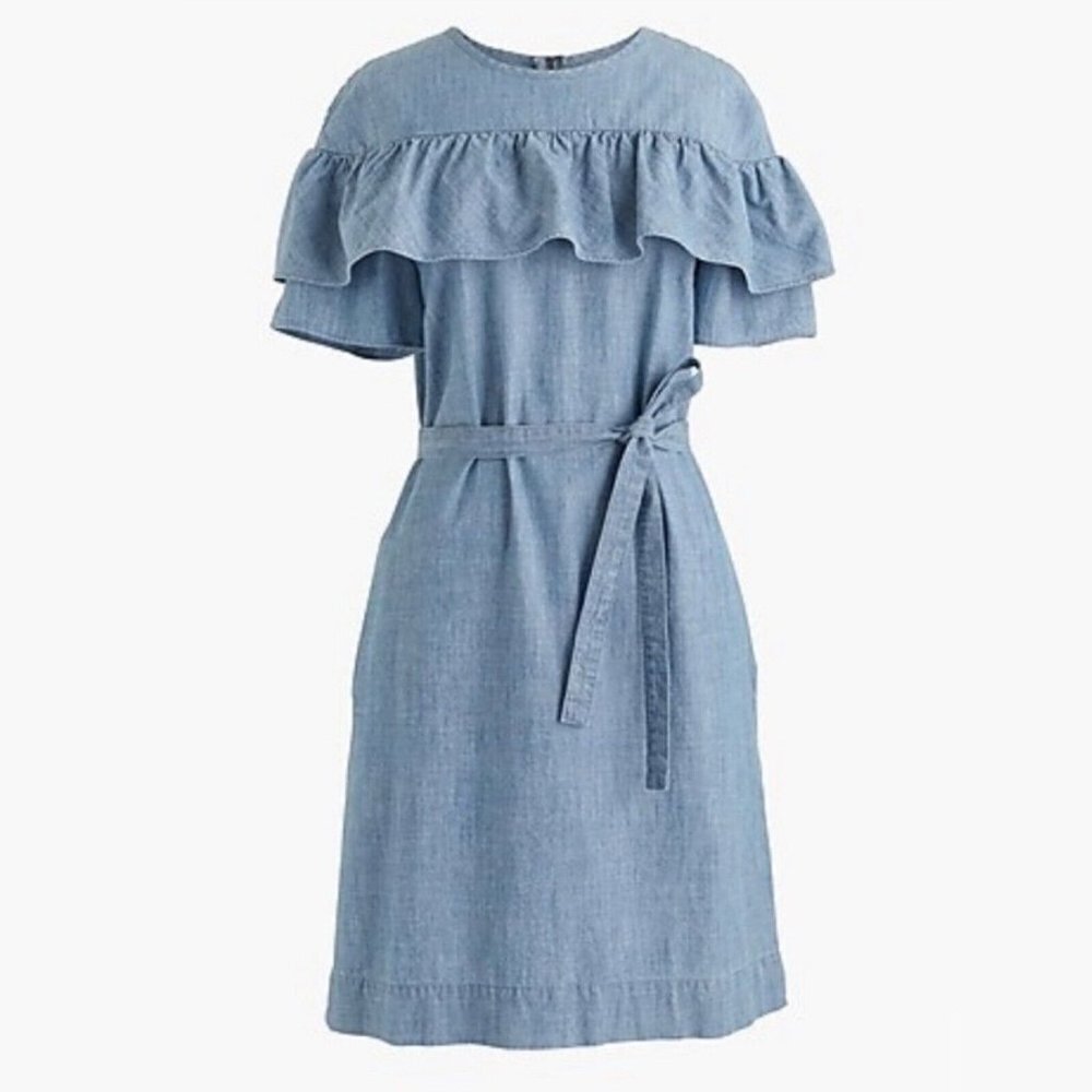 J Crew Chambray Dress Size 2 - Picture 1 of 9